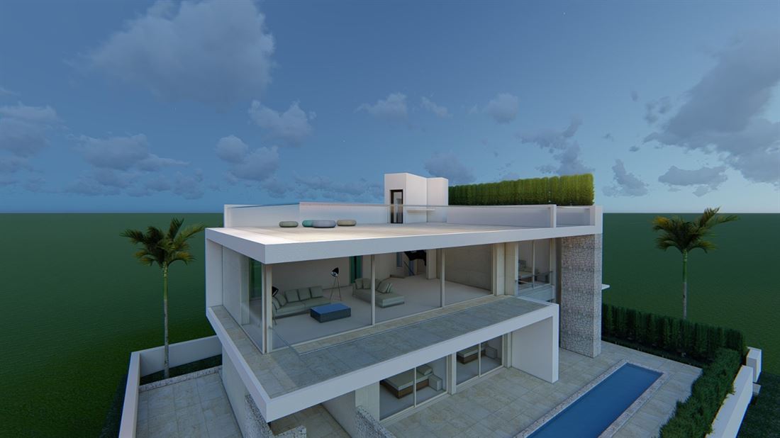 Très belle maison moderne de 250 m2 avec vue mer à Ses Torres